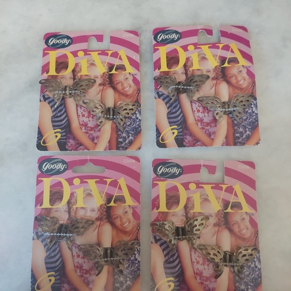 Vintage 1999 Goody Diva BUTTERFLY CLIPS Metal Hair Accessories Set Of 8 Clips - Picture 1 of 6